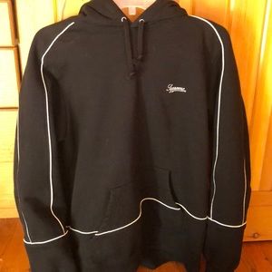 Supreme black piping hoodie